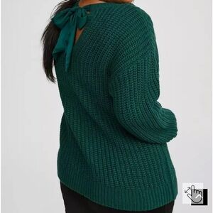 New with Tags Torrid Cable Pullover Tie Back Sweater - Botanical Garden Size 3